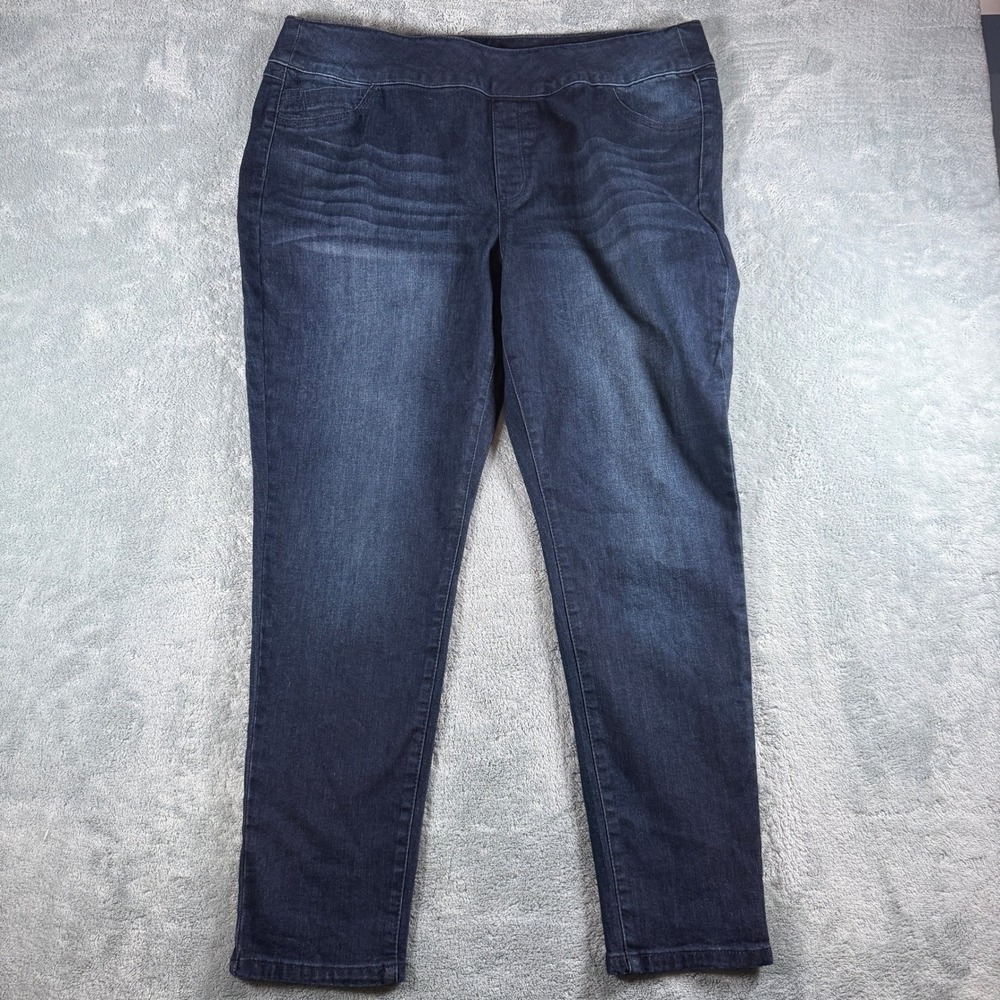 Westbound W62 Woman 2X Classic Fit Skinny Jeans Dark Wash Pull On Stretch Denim